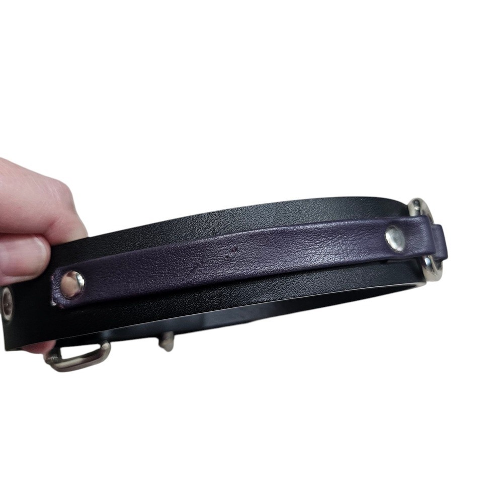 Funk Plus Choker Collar Buckle O-Ring Studded Black Purple Men's View 5